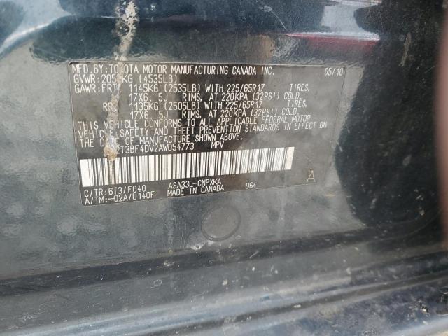 Photo 14 from auction – 2010 TOYOTA RAV4 with VIN 2T3BF4DV2AW054773