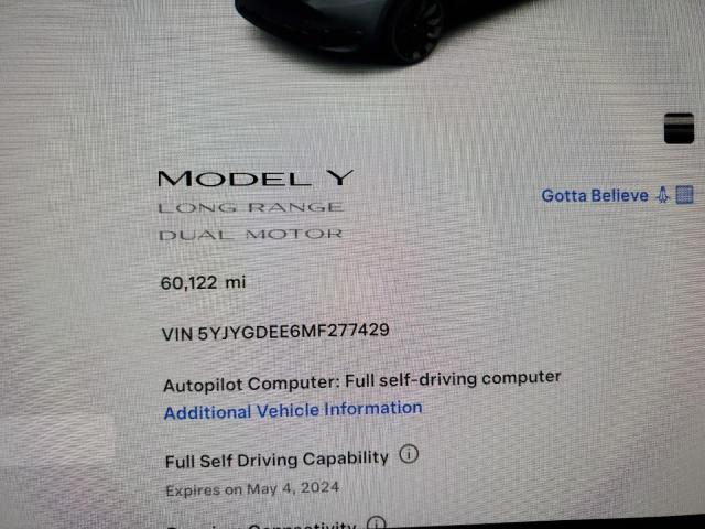 Фото 9 с аукциона – 2021 TESLA MODEL Y с VIN 5YJYGDEE6MF277429