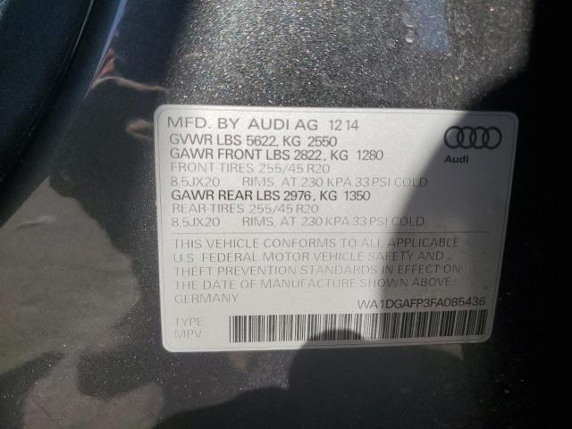 Photo 14 from auction – 2015 AUDI Q5 PREMIUM with VIN WA1DGAFP3FA085436