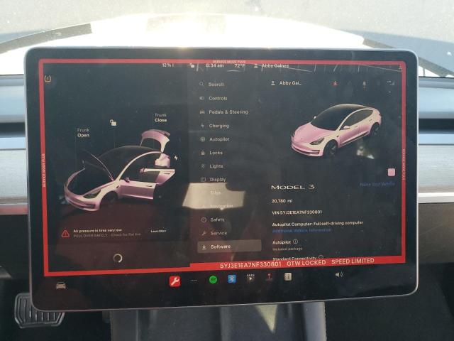 Photo 9 from auction – 2022 TESLA MODEL 3 with VIN 5YJ3E1EA7NF330801