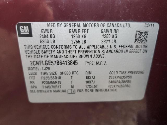 Photo 14 from auction – 2011 CHEVROLET EQUINOX LT with VIN 2CNFLGE57B6413845