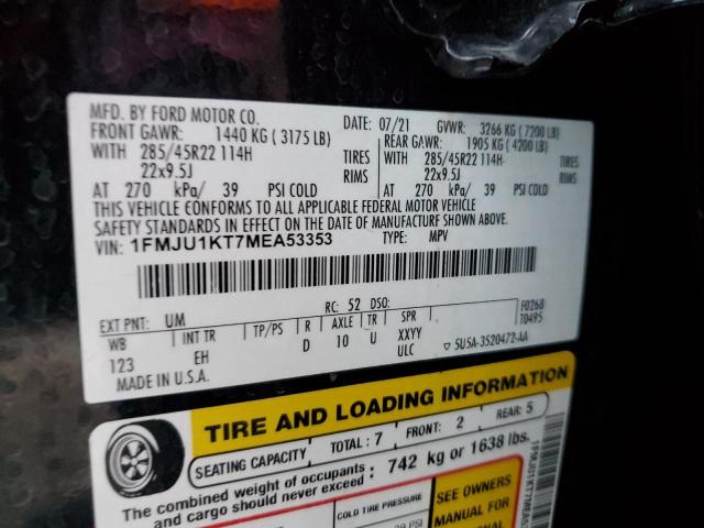 Photo 14 from auction – 2021 FORD EXPEDITION with VIN 1FMJU1KT7MEA53353