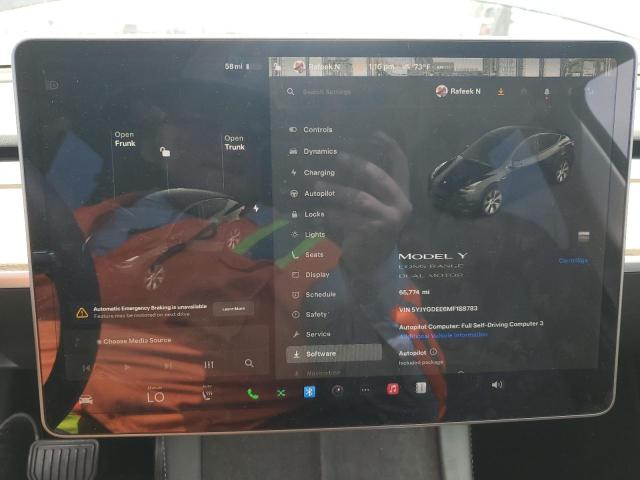 Photo 9 from auction – 2021 TESLA MODEL Y with VIN 5YJYGDEE6MF188783