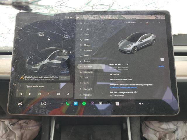 Photo 9 from auction – 2020 TESLA MODEL 3 with VIN 5YJ3E1EB0LF663329