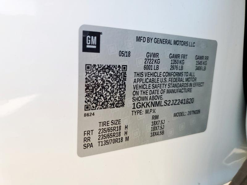 Photo 14 from auction – 2018 GMC ACADIA SLT with VIN 1GKKNMLS2JZ241820