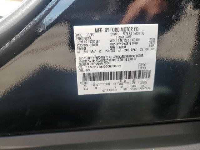 Photo 14 from auction – 2016 FORD EXPLORER with VIN 1FM5K7B8XGGB30781