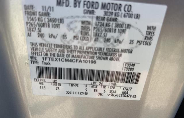 Снимка 10 от търг – 2012 FORD F150 SUPER с VIN 1FTEX1CM4CFA10196