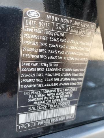Photo 14 from auction – 2016 LAND ROVER RANGE ROVE with VIN SALGS2EF6GA256920