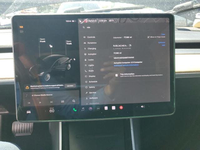 Photo 9 from auction – 2019 TESLA MODEL 3 with VIN 5YJ3E1EA9KF314143