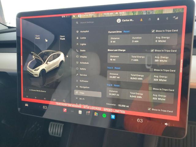 Photo 9 from auction – 2022 TESLA MODEL Y with VIN 7SAYGDEF1NF454045