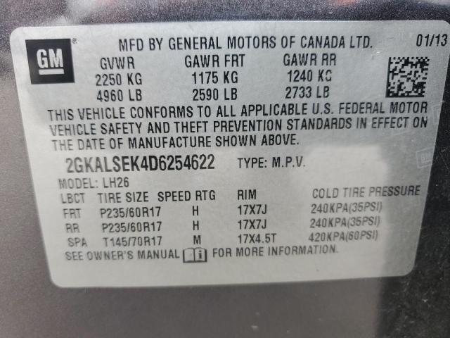 Снимка 14 от търг – 2013 GMC TERRAIN SL с VIN 2GKALSEK4D6254622