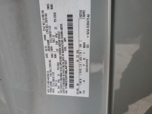 Photo 14 from auction – 2021 FORD BRONCO BAS with VIN 1FMEE5DP3MLA87257