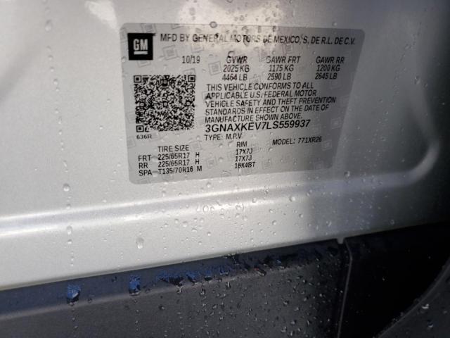 Photo 14 from auction – 2020 CHEVROLET EQUINOX LT with VIN 3GNAXKEV7LS559937