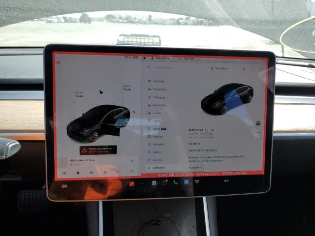 Photo 9 from auction – 2019 TESLA MODEL 3 with VIN 5YJ3E1EB1KF388925