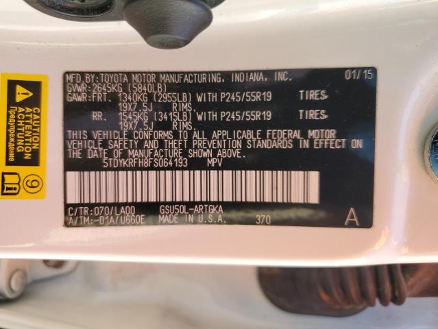 Zdjęcie 14 z aukcji – 2015 TOYOTA HIGHLANDER z VIN 5TDYKRFH8FS064193
