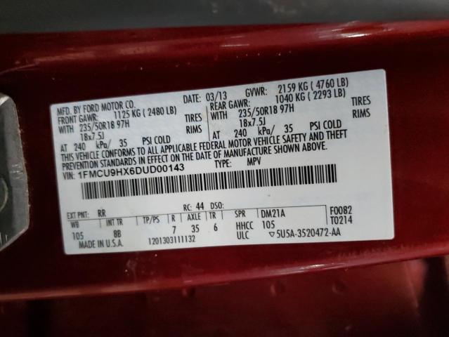 Photo 14 from auction – 2013 FORD ESCAPE SEL with VIN 1FMCU9HX6DUD00143