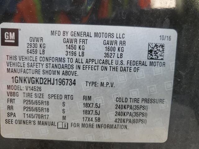 Photo 14 from auction – 2017 CHEVROLET TRAVERSE L with VIN 1GNKVGKD2HJ196734