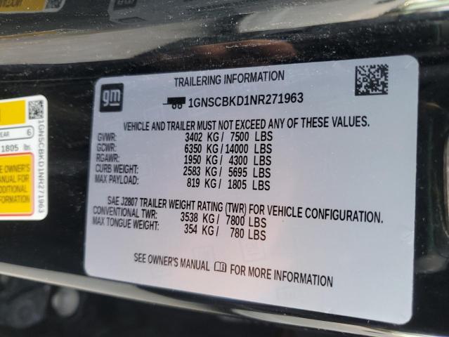 Photo 14 from auction – 2022 CHEVROLET SUBURBAN C with VIN 1GNSCBKD1NR271963