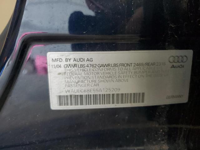 Photo 10 from auction – 2005 AUDI A4 1.8T QU with VIN WAULC68E55A125209