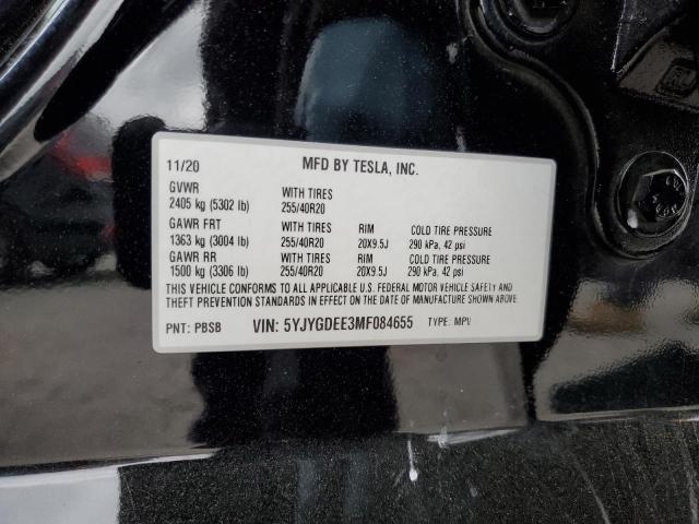 Photo 14 from auction – 2021 TESLA MODEL Y with VIN 5YJYGDEE3MF084655