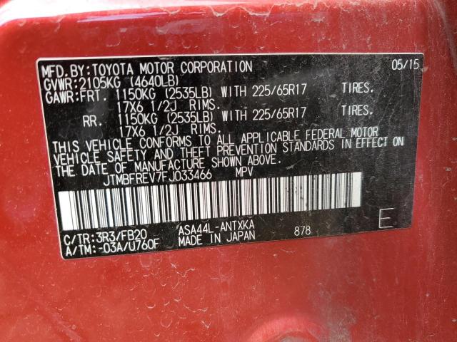 Photo 14 from auction – 2015 TOYOTA RAV4 LE with VIN JTMBFREV7FJ033466