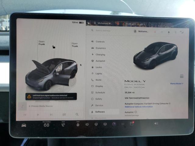 Photo 9 from auction – 2023 TESLA MODEL Y with VIN 7SAYGAEE9PF662103