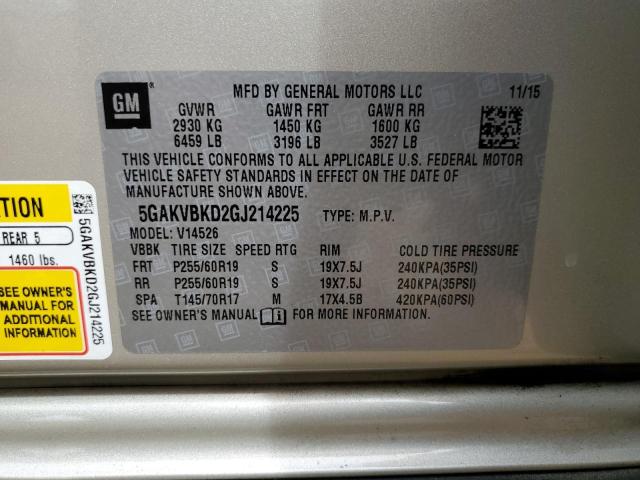 Photo 14 from auction – 2016 BUICK ENCLAVE with VIN 5GAKVBKD2GJ214225