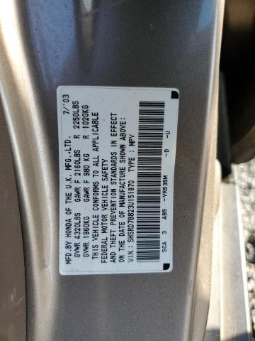 Photo 14 from auction – 2003 HONDA CR-V EX with VIN SHSRD78823U151970