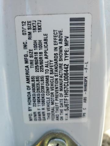 Photo 14 from auction – 2012 HONDA CROSSTOUR with VIN 5J6TF1H57CL006442