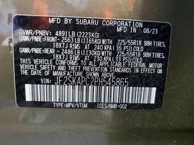 Photo 14 from auction – 2023 SUBARU FORESTER L with VIN JF2SKAPC2PH545865