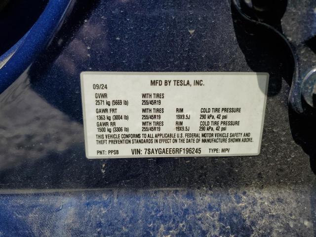Photo 14 from auction – 2024 TESLA MODEL Y with VIN 7SAYGAEE6RF196245