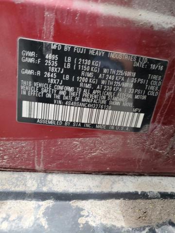 Photo 14 from auction – 2017 SUBARU OUTBACK 2. with VIN 4S4BSANC4H3276120