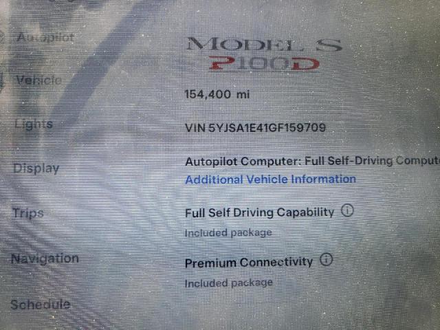 Photo 9 from auction – 2016 TESLA MODEL S with VIN 5YJSA1E41GF159709