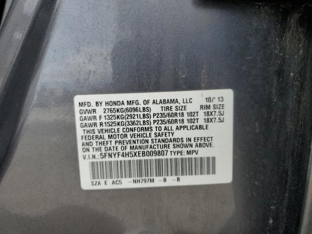 Photo 14 from auction – 2014 HONDA PILOT EXL with VIN 5FNYF4H5XEB009807