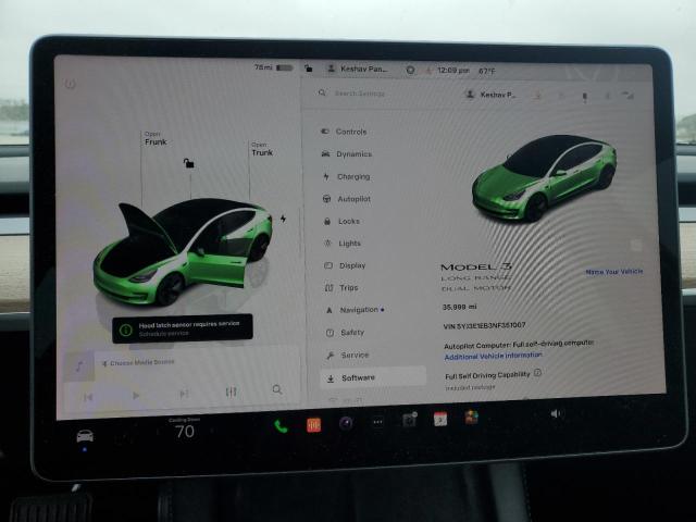 Photo 9 from auction – 2022 TESLA MODEL 3 with VIN 5YJ3E1EB3NF351007