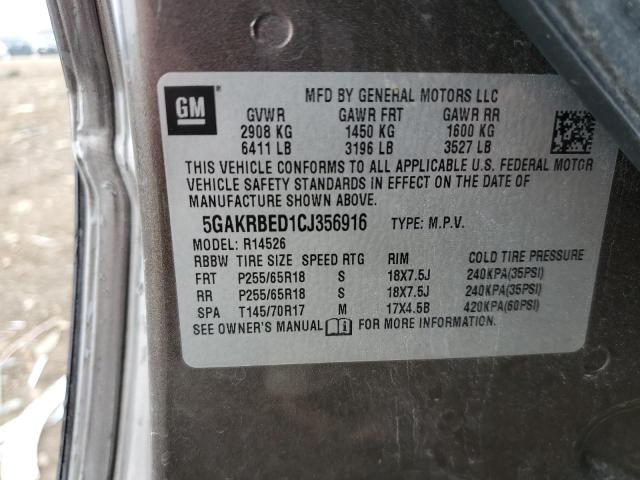Photo 14 from auction – 2012 BUICK ENCLAVE with VIN 5GAKRBED1CJ356916