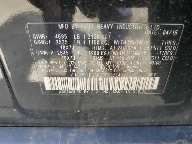 Photo 14 from auction – 2015 SUBARU OUTBACK 2. with VIN 4S4BSANC6F3325489