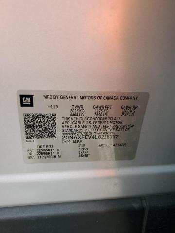 Photo 14 from auction – 2020 CHEVROLET EQUINOX with VIN 2GNAXFEV4L6216332