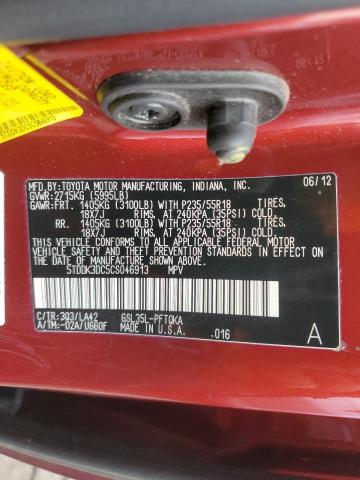 Photo 14 from auction – 2012 TOYOTA SIENNA XLE with VIN 5TDDK3DC5CS046913