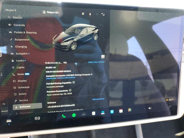 Photo 9 from auction – 2022 TESLA MODEL S with VIN 5YJSA1E58NF463934