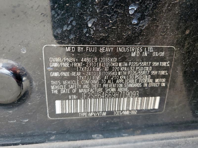 Photo 14 from auction – 2009 SUBARU FORESTER 2 with VIN JF2SH64669H719093