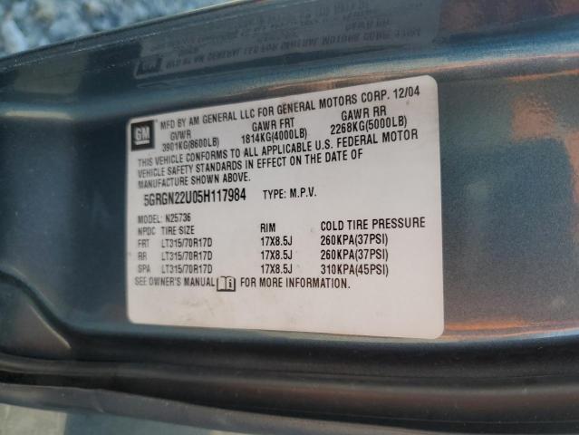 Photo 14 from auction – 2005 HUMMER H2 SUT with VIN 5GRGN22U05H117984