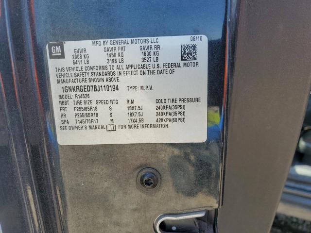 Photo 14 from auction – 2011 CHEVROLET TRAVERSE L with VIN 1GNKRGED7BJ110194
