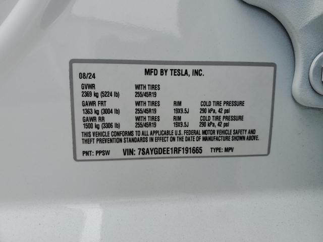 Photo 14 from auction – 2024 TESLA MODEL Y with VIN 7SAYGDEE1RF191665