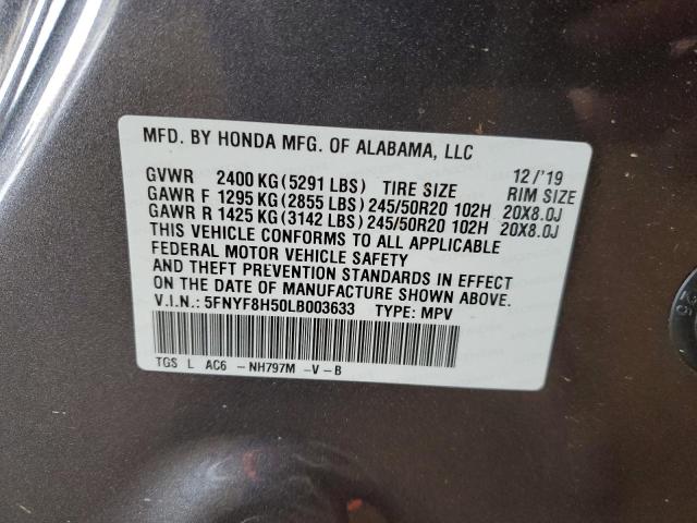 Photo 14 from auction – 2020 HONDA PASSPORT E with VIN 5FNYF8H50LB003633