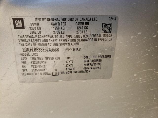 Foto 14 de la subasta – 2014 CHEVROLET EQUINOX LT con VIN 2GNFLBE38E6249538