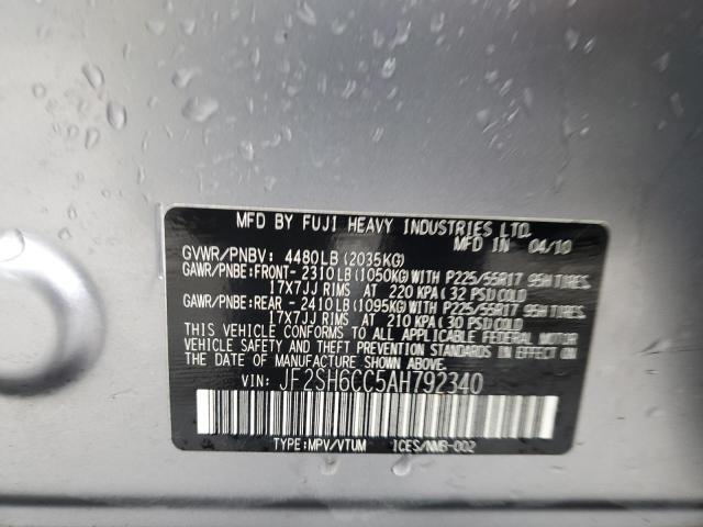Photo 14 from auction – 2010 SUBARU FORESTER with VIN JF2SH6CC5AH792340
