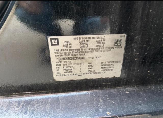 Photo 10 from auction – 2016 CHEVROLET SILVERADO with VIN 1GCVKNEC0GZ154343