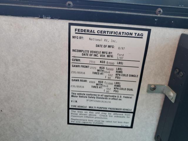 Photo 10 from auction – 1997 FORD MOTORHOME with VIN 3FCMF53G8VJA14174