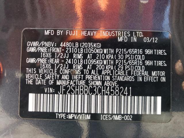 Photo 14 from auction – 2012 SUBARU FORESTER 2 with VIN JF2SHBBC3CH458241